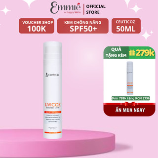 Kem Chống Nắng Emmié by Happy Skin Ceuticoz Uvicoz Lotion Dưỡng Trắng Bảo Vệ Chống Ánh Sáng Xanh SPF50+ PA++++ 50ml
