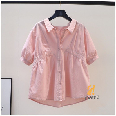 Áo sơ mi bầu 2mama xinh xắn, dáng babydoll, cổ sơ mi freesize V502