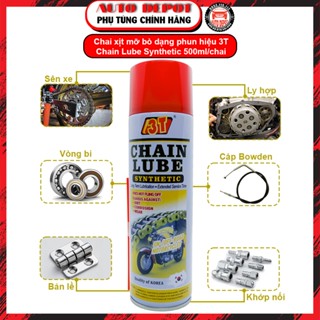 Mỡ bò nước dạng phun dưỡng sên, bố thắng các loại xe máy ô tô 3T chính hãng chai 500ml