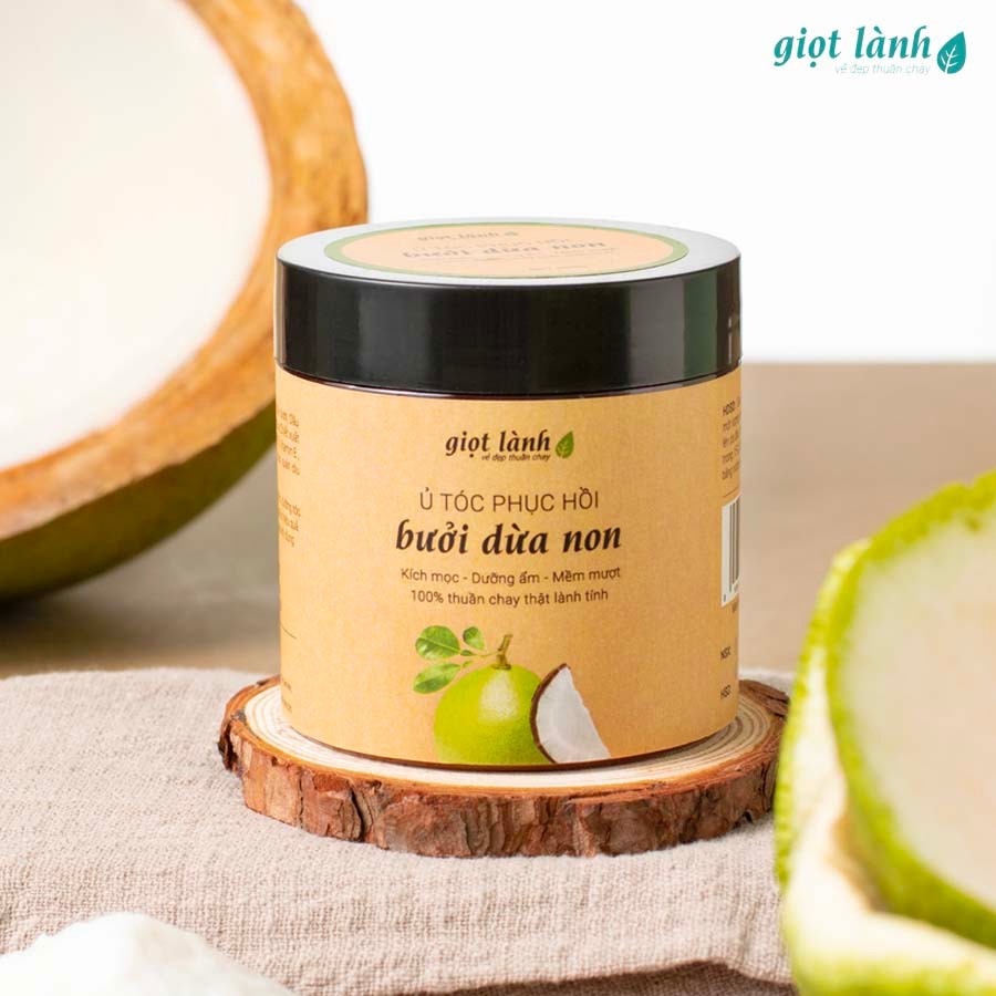 Kem ủ tóc – Ủ tóc phục hồi hư tổn Bưởi Dừa Non, kích mọc tóc Giọt Lành 300gram