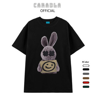 Áo Thun, Áo Phông Unisex Tay Lỡ CARADLA Mã RABIT TN06 Chất Cotton Mềm Mịn Co Dãn Thoáng Mát Form Rộng Cho Nam Nữ