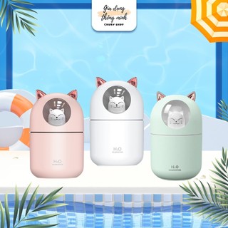 Máy phun sương mini, xông tinh dầu, khuếch tán tinh dầu, tạo độ ẩm không khí hình mèo cười đáng yêu Chuby Shop