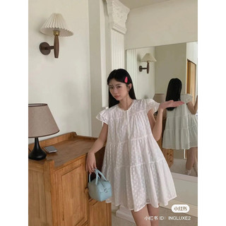   Đầm babydoll cánh tiên đầm xoè chấm bi trắng dễ thương Leicy Doll 