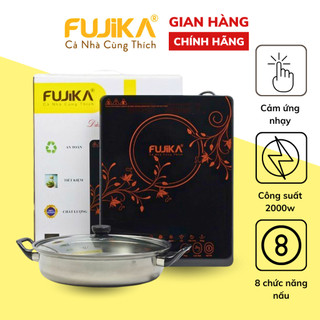 Bếp Điện Từ Đơn 2000W FUJIKA Kèm Nồi Lẩu Inox - Bảo hành chính hãng 12 tháng