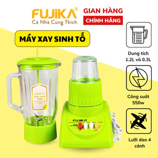 Máy xay sinh tố Fujika FJ-9 dung tích 1,2L, công suất 550W, x2 cối xay thủy tinh chịu lực - Bảo hành chính hãng 12 tháng