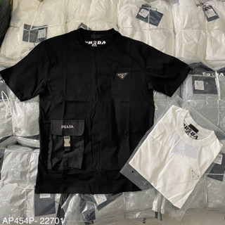 Áo Phông Nam Nữ Premium Cotton P.R.D Thêu Logo Da Tag Sắt Ngực Phối Túi Hộp Nắp Khoá Bấm Bụng Dành Cho Anh Em Boy Phố