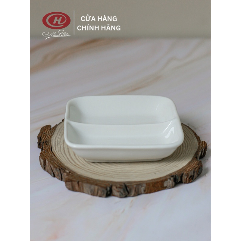 Đĩa Chấm 2 Ngăn Sứ Minh Châu