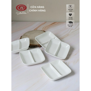 Đĩa Chấm 2 Ngăn Sứ Minh Châu
