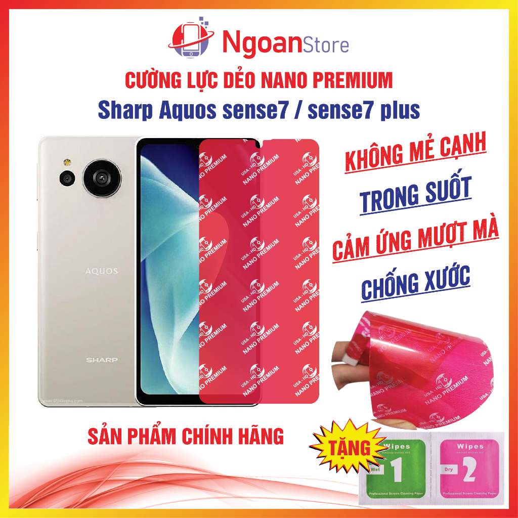 Cường lực dẻo Sharp Aquos sense7 / sense7 plus chống xước vỡ bảo vệ màn hình - Ngoan Store