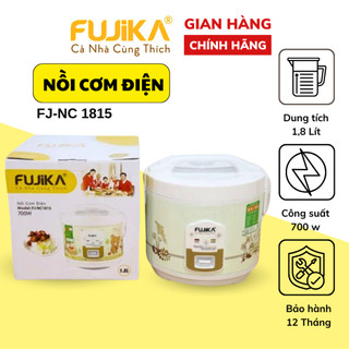 Nồi cơm điện 1.8L Fujika FJ-NC1815 nắp gài công suất 800W, Bảo hành chính hãng 12 tháng | Chefman
