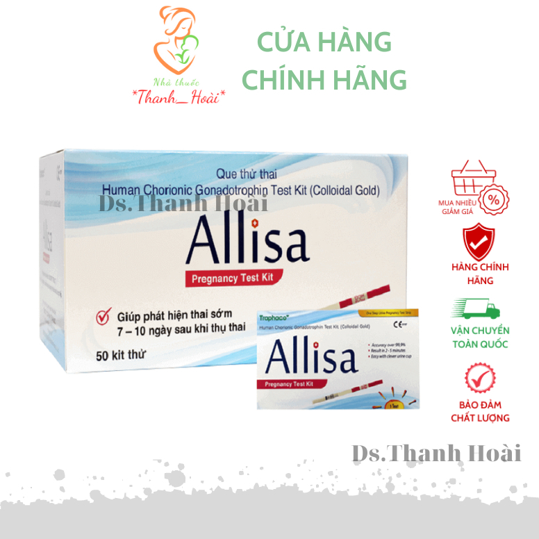 Que thử thai Allisa (có che tên sản phẩm)