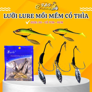 Lưỡi lure môi mềm thép carbon có thìa chuyên mồi NFF, mồi mềm