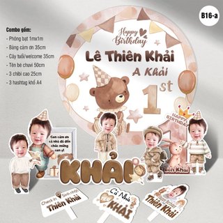 B16 - Combo sinh nhật BÉ TRAI Gấu nâu