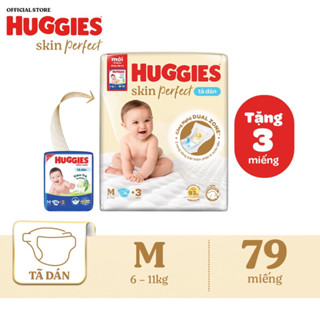 Tã dán Huggies M76 cho bé từ 6-10kg với hai vùng thấm giảm kích ứng da