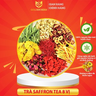 Trà Thảo Mộc Saffron Tea(Saffron,Đông trùng hạ thảo,Hoa cúc,hoa nhài,hoa hồng,táo đỏ,kỷ tử,cỏ ngọt)