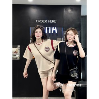 [Mã FATOP0305 giảm đến 30k đơn từ 99k] Outfit Nữ NY áo thun quần đùi vải cotton xuất khẩu - Set girl phố hot năm 2024