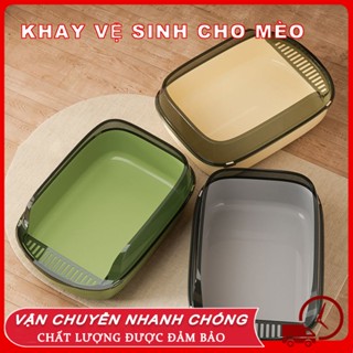 Nhà vệ sinh cho mèo cỡ vừa tới to lớn size M L chậu thành cao chống văng cát chậu cát mèo nhà cát cho mèo cỡ vừa mèo