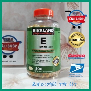 Viên Uống Vitamin E Kirkland 400IU 500 Viên Tăng Đề Kháng Đẹp Da - Hàng Mỹ Chính Hãng Từ Cali