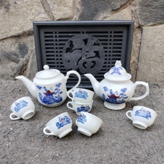  Bộ Ấm Trà Họa Tiết Ngôi Đình 8 Món <Có 2 mẫu bình tùy khách chọn> 