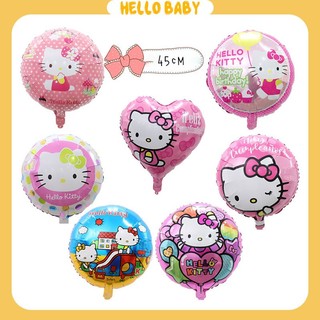 Bóng hình Kitty tròn trang trí sinh nhật - đồ chơi cho bé (45cm)