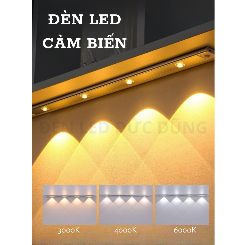 Đèn led cảm ứng điều chỉnh độ sáng, đèn cảm biến chuyển động - 3 Chế Độ Dùng Để Trang Trí Phòng Ngủ, Nhà Bếp, Kệ Sách
