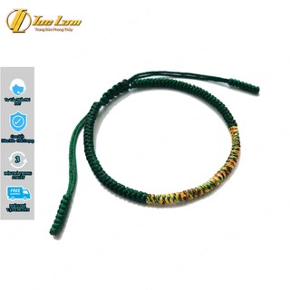 Vòng Tay Handmade Dây Chỉ Xanh Rêu Tây Tạng May Mắn Tình Duyên - XR01