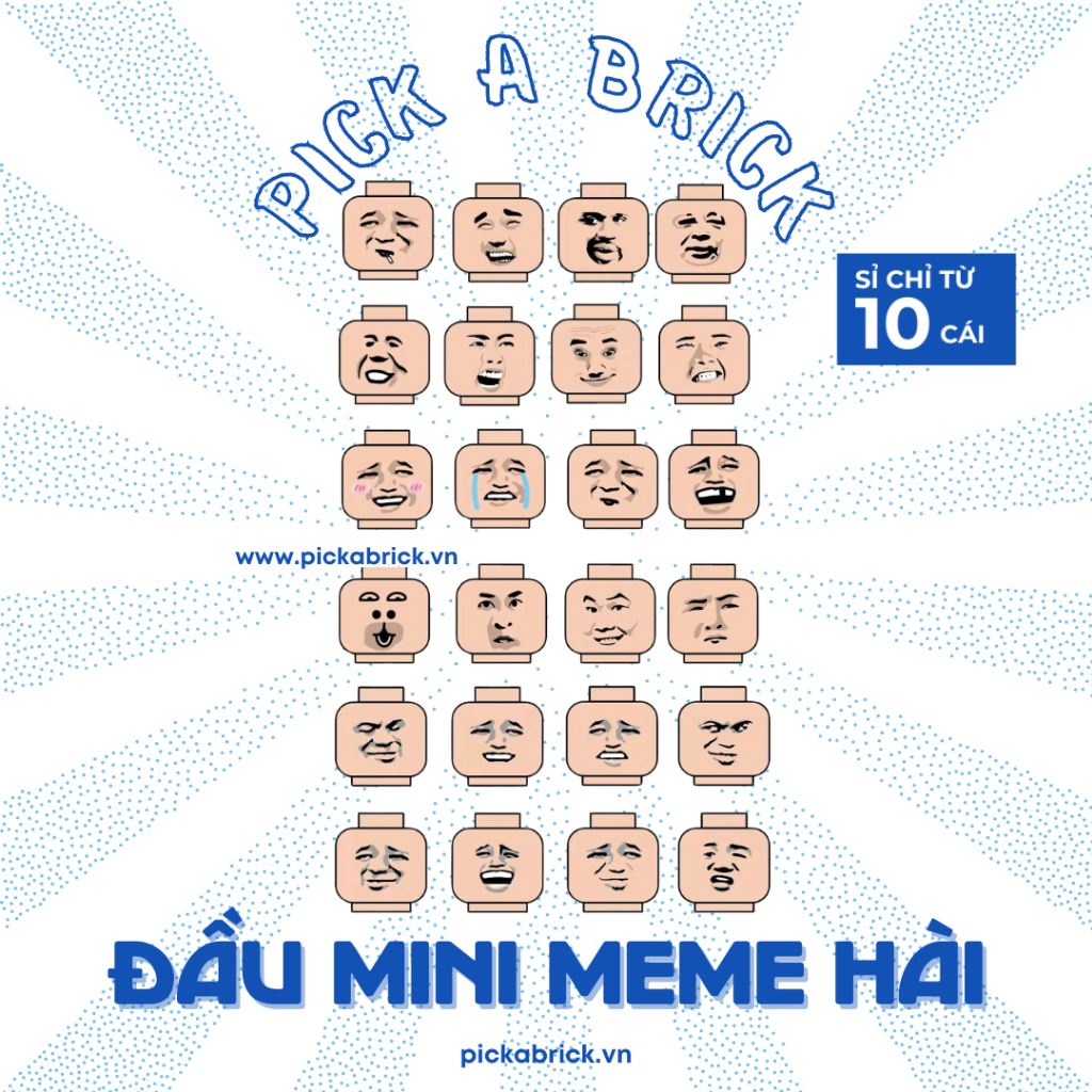 [FDM] Mặt minifigures biểu cảm hài hước Mặt Meme bựa - Đồ chơi lắp ráp xếp hình PAB đầu minifigure nhân vật giá rẻ MOC