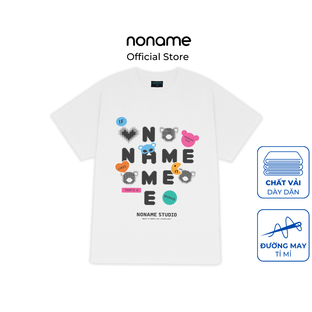 Áo Thun Oversize Boxy noname Funky Elements / White_NNRAE4001D