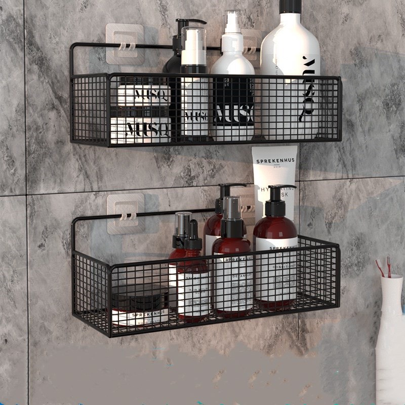 Kệ Lưới Đựng Đồ Nhà Tắm Dán Tường dùng cho mọi vị trí Tặng kèm miếng dán - KL001 - Thép Cacbon