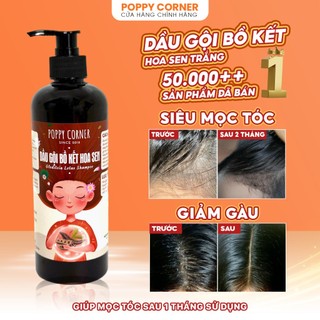 Dầu Gội Bồ Kết Hoa Sen thảo dược giảm gàu thảo mộc cô đặc chống rụng thiên nhiên mọc tóc nhanh dài POPPY CORNER