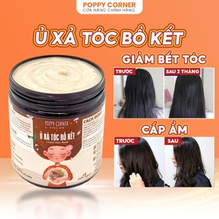 Ủ Tóc Bồ Kết 💆🏻‍♀️ Dầu Xả Thảo Dược Thiên Nhiên Phục Hồi Tóc Hư Tổn, Giúp Tóc Bóng Mượt 500gr - Poppy Corner