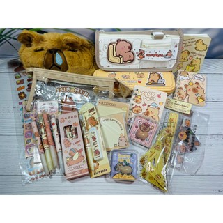 Đồ dùng học tập capybara, bút capybara, bóp bút hình capy bara dễ thương, set dụng cụ học tập hoạt hình chuột capybara