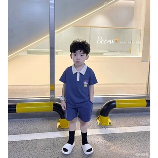 Set bộ quần áo polo Beemo cộc tay in hình bé trai, vải cotton mềm mịn, thấm hút mồ hôi cho bé 9-24kg 4048BHB
