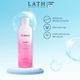 Nước tẩy trang Lath Beauty dầu tẩy trang không cồn DrSmart Sakura làm sạch sâu thuần chay dịu nhẹ hợp mọi loại da 200ml