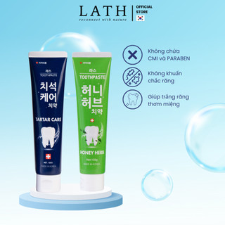 Combo 2 kem đánh răng (Honey+Tartar) Lath Beauty kem đánh trắng răng Hàn Quốc giúp thơm miệng the mát khoang họng 150g
