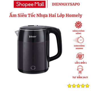 Ấm Siêu Tốc Nhựa Hai Lớp Homely Công Suất Lớn với Dung Tích 2-3L Chính Hãng đun nước nhanh chóng