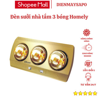Đèn sưởi nhà tắm 3 bóng Homely HL 768, tỏa nhiệt đều, đèn sưởi ấm nhanh công suất 825W, chính hãng.