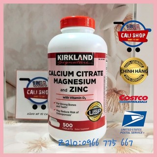 Viên Uống Hỗ Trợ Xương Khớp Calcium Citrate Magnesium and Zinc Kirkland 500 Viên Hàng Mỹ Chính Hãng Từ Cali