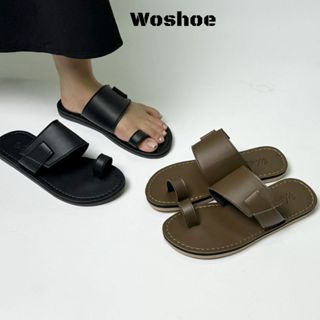  Dép xỏ ngón nữ WOSHOE sandal nữ đi biển đế bệt TPR 