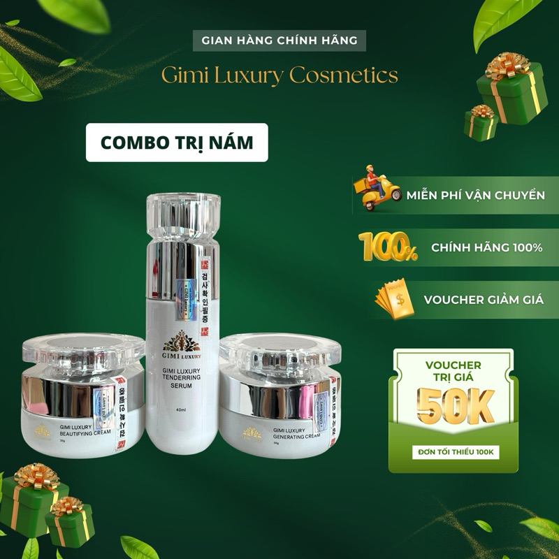 {Chính Hãng 100%} ComBo Ngày + Đêm + Chống Nắng GiMi Luxury Hàn Quốc, Mờ Nám, dưỡng trắng, phục hồi,