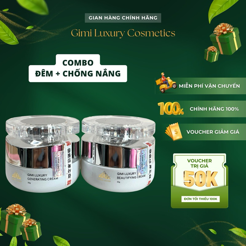 {Chính Hãng 100%} ComBo  Đêm + Chống Nắng GiMi Luxury Hàn Quốc, Mờ Nám, dưỡng trắng, phục hồi, Sản P