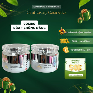  {Chính Hãng 100%} ComBo  Đêm + Chống Nắng GiMi Luxury Hàn Quốc Mờ Nám dưỡng trắng phục hồi Sản Phẩm Chính Hãng 