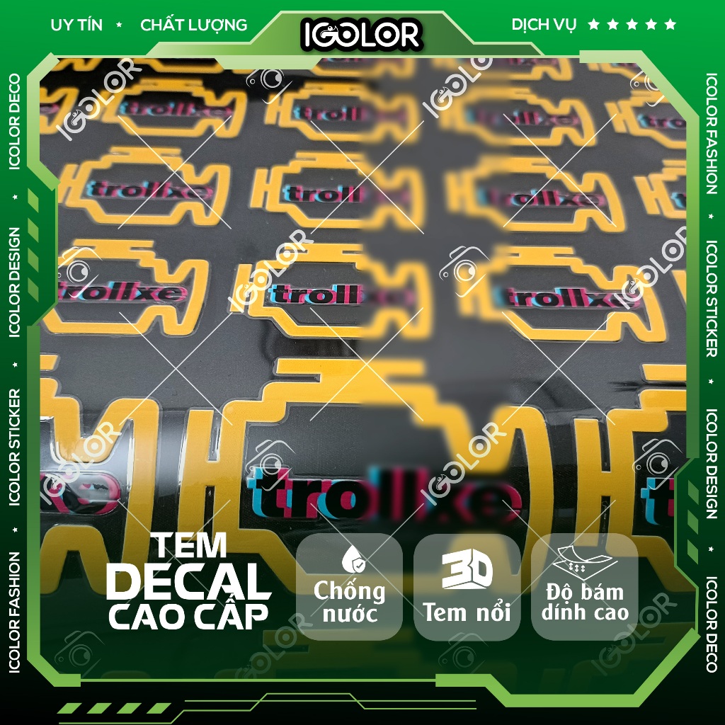 Tem dán TROLL XE, decal logo troll xe 🛵🏍️ DECAL UV DTF ⛽️ Decal Troll Xe