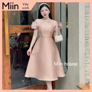 Váy tiệc cut out giọt lệ đá tay 2 tầng
