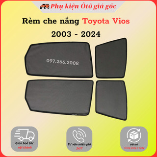 Rèm che nắng nam châm cho xe Vios 2003 - 2022, 2023, 2024  hít nam châm cao cấp, vừa khít 4 cửa xe