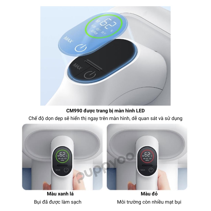 Máy hút bụi giường nệm, thảm, sofa DEERMA CM980 đa năng, lực hút 13000Pa - Bảo hành 12 tháng