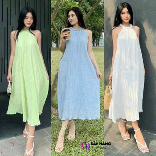 Đầm Maxi Nữ Cổ Yếm Dáng Dài 4 Màu Đũi Xốp Cực Tôn Dáng shop_thoi_trang_nam_nu