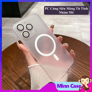 Ốp lưng điện thoại PC nhám kèm kính lens bảo vệ mắt camera cho 15 14 13 11 Pro MAX 14 Plus 12 Pro MAX MinnCase