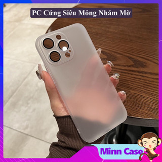 Ốp lưng nhám PC cứng chống ố kèm Lens bảo vệ camera cho 15 14 13 11 Pro MAX 14 Plus 12 Pro MinnCase