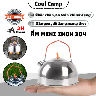 Ấm Nước Cắm Trại Dã Ngoại CLS Inox Cao Cấp Nhỏ Gọn, Siêu Đun Nước Dùng Cho, Camping, Du Lịch